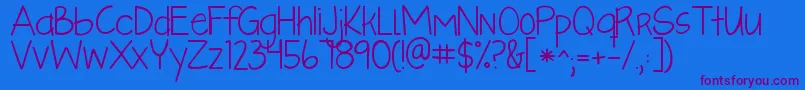 Kglikeaskyscraper Font – Purple Fonts on Blue Background