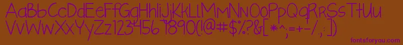 Kglikeaskyscraper Font – Purple Fonts on Brown Background