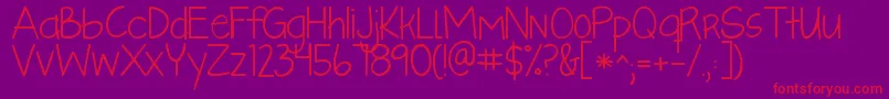 Kglikeaskyscraper Font – Red Fonts on Purple Background