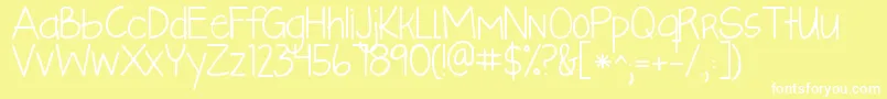 Kglikeaskyscraper Font – White Fonts on Yellow Background