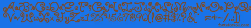 Moxyroxie Font – Brown Fonts on Blue Background