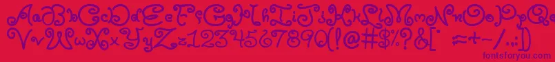 Moxyroxie Font – Purple Fonts on Red Background