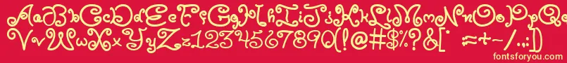 Moxyroxie Font – Yellow Fonts on Red Background