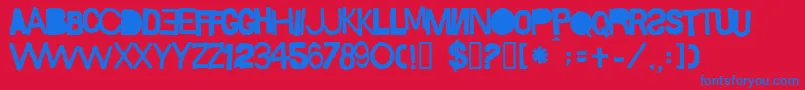 フォントSacop – 赤い背景に青い文字