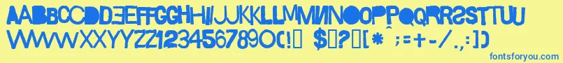 Sacop Font – Blue Fonts on Yellow Background