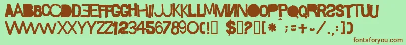 Sacop-fontti – ruskeat fontit vihreällä taustalla