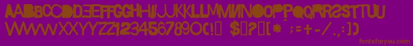 Sacop-Schriftart – Braune Schriften auf violettem Hintergrund