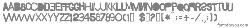 フォントSacop – 白い背景に灰色の文字