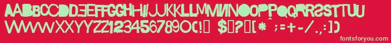 Sacop Font – Green Fonts on Red Background