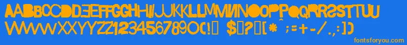 Sacop Font – Orange Fonts on Blue Background