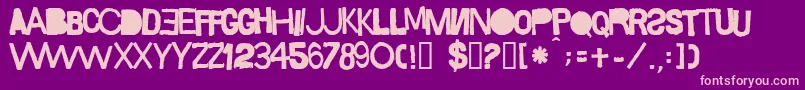 Sacop-fontti – vaaleanpunaiset fontit violetilla taustalla