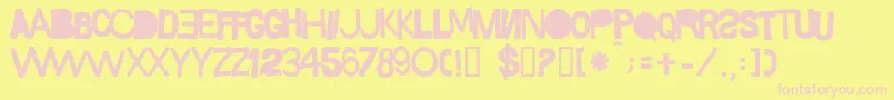 Шрифт Sacop – розовые шрифты на жёлтом фоне