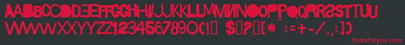 Sacop Font – Red Fonts on Black Background