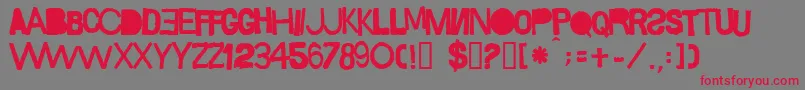 フォントSacop – 赤い文字の灰色の背景