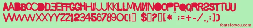 Sacop Font – Red Fonts on Green Background