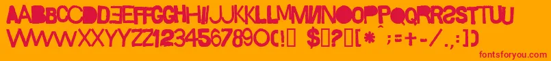 Sacop Font – Red Fonts on Orange Background