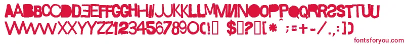 Sacop Font – Red Fonts on White Background