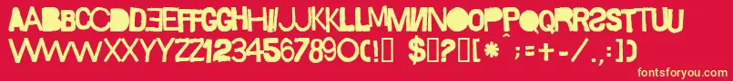 Czcionka Sacop – żółte czcionki na czerwonym tle
