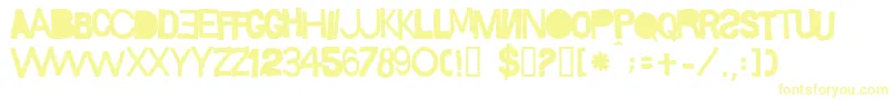 Sacop Font – Yellow Fonts on White Background