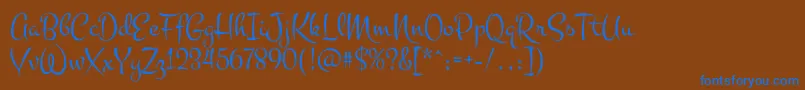 MontezRegular Font – Blue Fonts on Brown Background