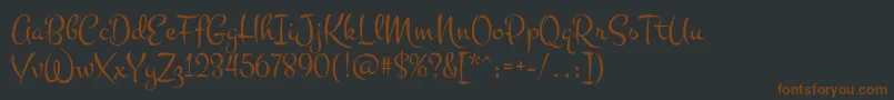 MontezRegular Font – Brown Fonts on Black Background