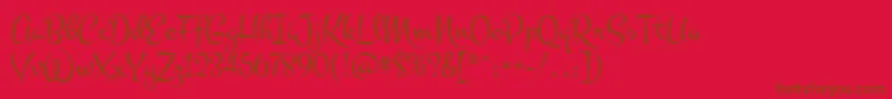 MontezRegular Font – Brown Fonts on Red Background