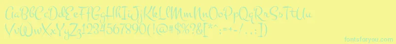 MontezRegular Font – Green Fonts on Yellow Background