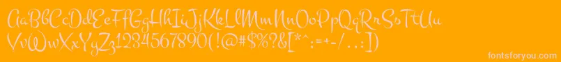 MontezRegular Font – Pink Fonts on Orange Background