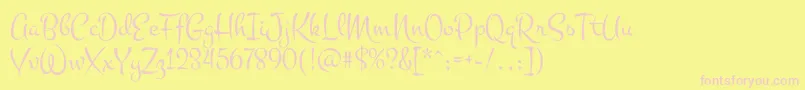 MontezRegular-Schriftart – Rosa Schriften auf gelbem Hintergrund