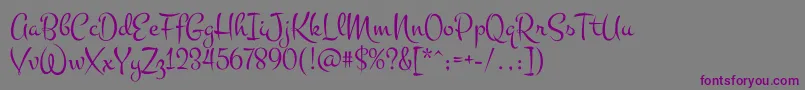 Шрифт MontezRegular – фиолетовые шрифты на сером фоне