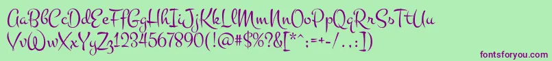 MontezRegular Font – Purple Fonts on Green Background