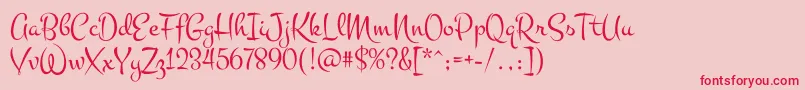 MontezRegular Font – Red Fonts on Pink Background