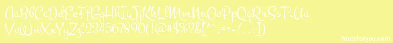 MontezRegular Font – White Fonts on Yellow Background