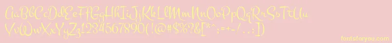 MontezRegular Font – Yellow Fonts on Pink Background