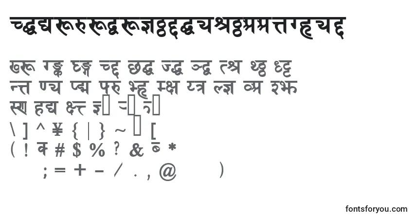 Fuente DevanagaridelhisskBold - alfabeto, números, caracteres especiales