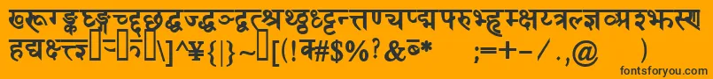 フォントDevanagaridelhisskBold – 黒い文字のオレンジの背景