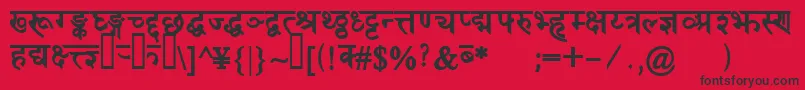 DevanagaridelhisskBold Font – Black Fonts on Red Background