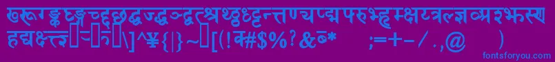 DevanagaridelhisskBold-Schriftart – Blaue Schriften auf violettem Hintergrund