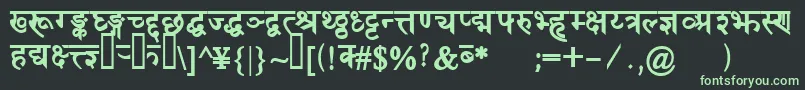 DevanagaridelhisskBold Font – Green Fonts on Black Background