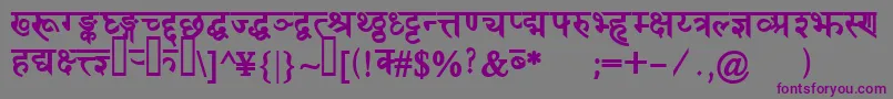 DevanagaridelhisskBold Font – Purple Fonts on Gray Background