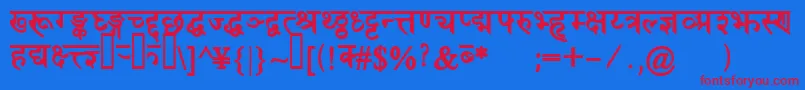 DevanagaridelhisskBold Font – Red Fonts on Blue Background