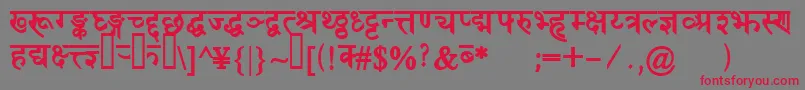 DevanagaridelhisskBold Font – Red Fonts on Gray Background