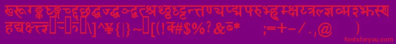 DevanagaridelhisskBold Font – Red Fonts on Purple Background