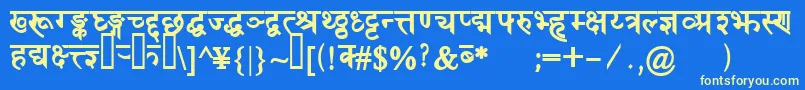 fuente DevanagaridelhisskBold – Fuentes Amarillas Sobre Fondo Azul