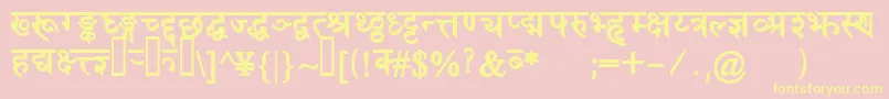 DevanagaridelhisskBold Font – Yellow Fonts on Pink Background