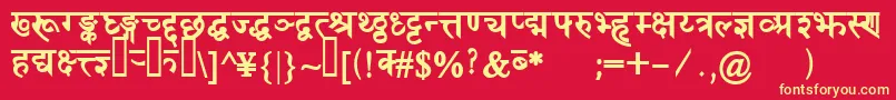 DevanagaridelhisskBold Font – Yellow Fonts on Red Background