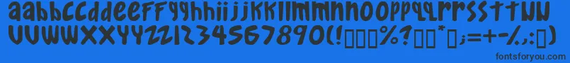 Gkreib-Schriftart – Schwarze Schriften auf blauem Hintergrund