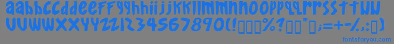 フォントGkreib – 灰色の背景に青い文字
