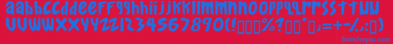 Шрифт Gkreib – синие шрифты на красном фоне