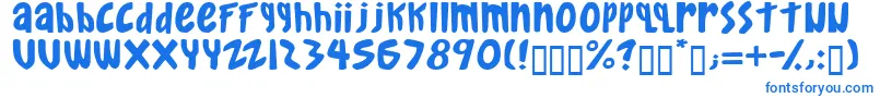 Gkreib-Schriftart – Blaue Schriften auf weißem Hintergrund